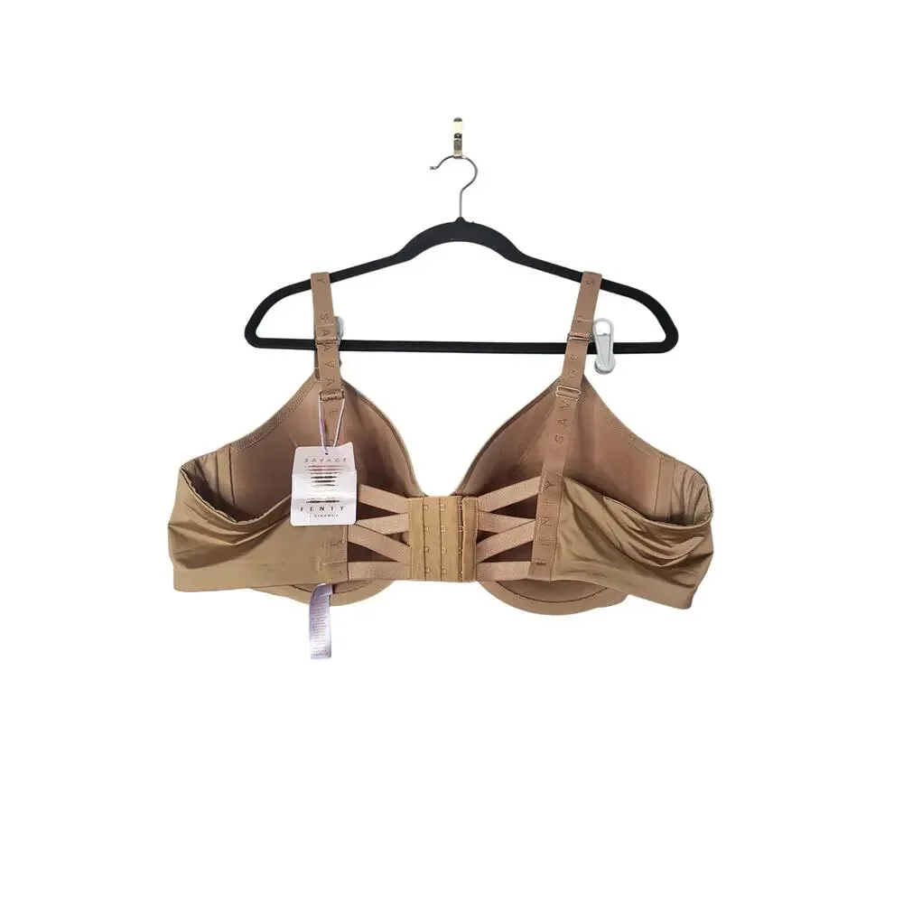 NEW Savage Fenty 46DD Microfiber T-Shirt Bra Brown Nude Underwire Comfort